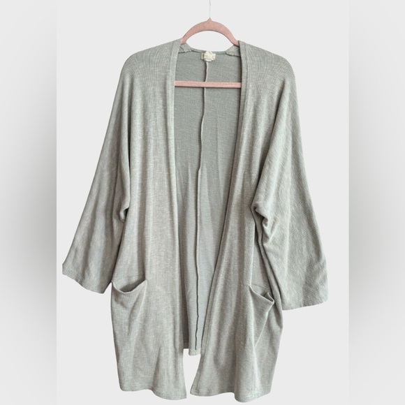 DONNI. Light Gray Open-Front Cardigan - Picture 1 of 3